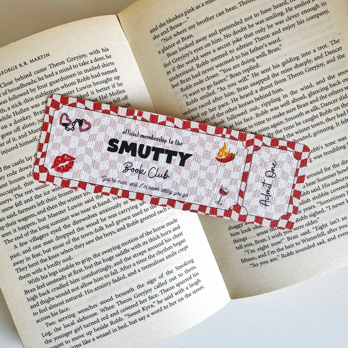 Smutty Book Club Ticket Bookmark | Smut Romance Bookmark | Bookish Bookmark | Admit One Bookmark Double Sided