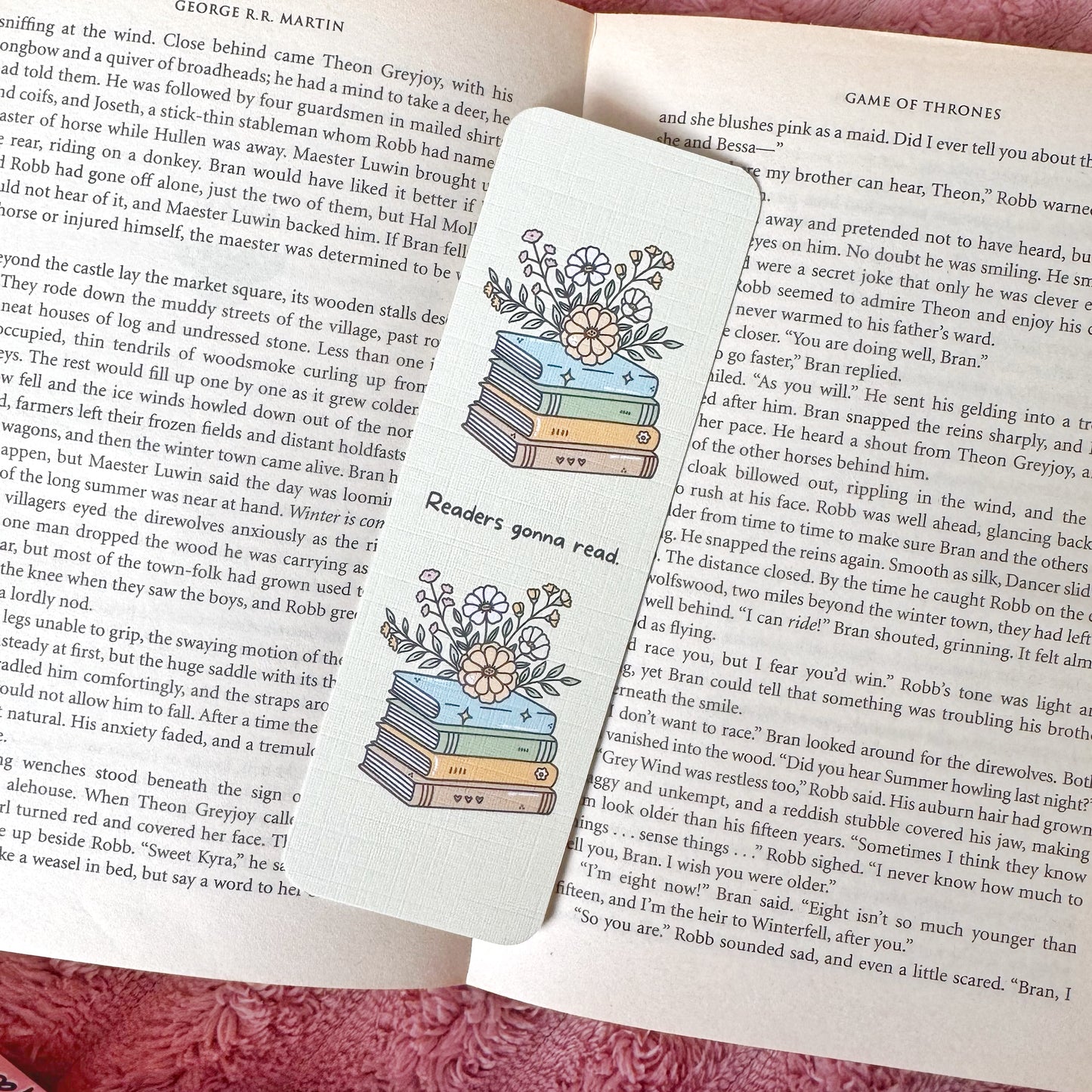 floral reading bookmark for book lovers