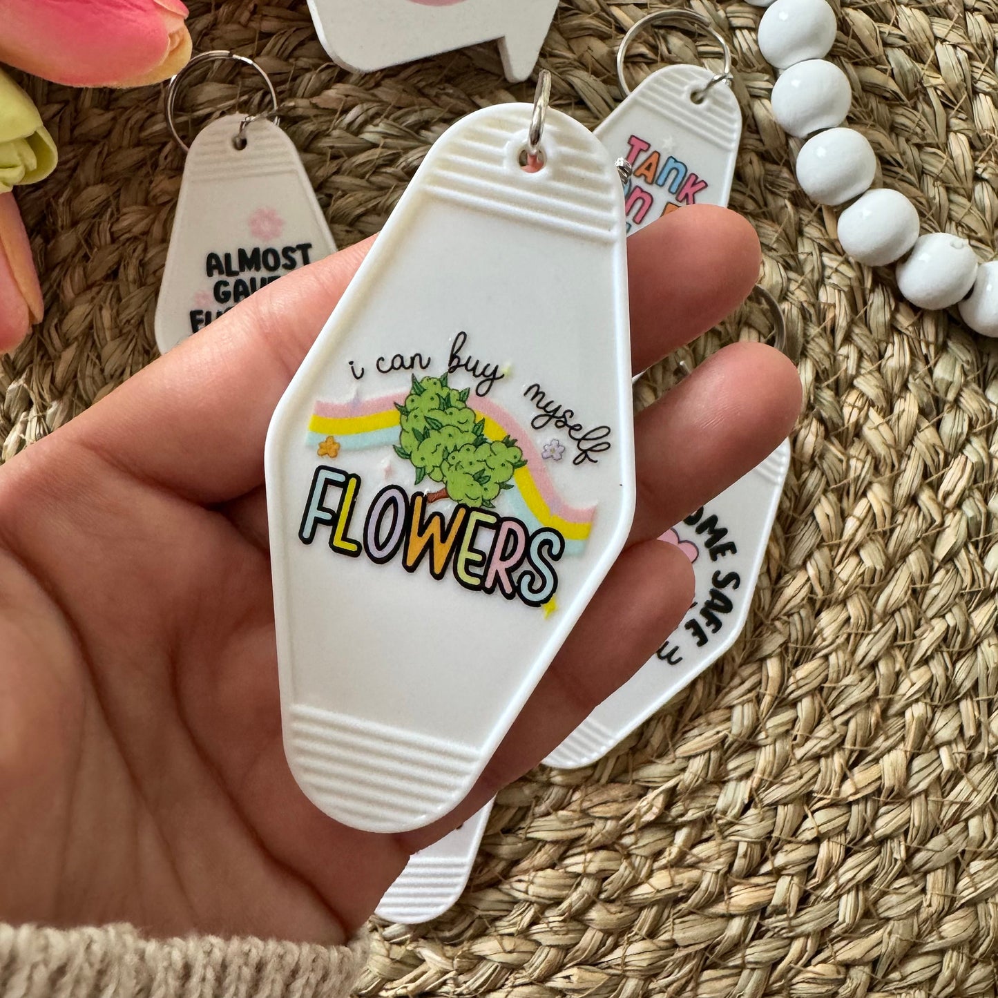 SALE Motel Keyrings in various designs suitable for gifting or yourself, Sarcastic keyring, love key ring, self respect keyring, coffee keyring