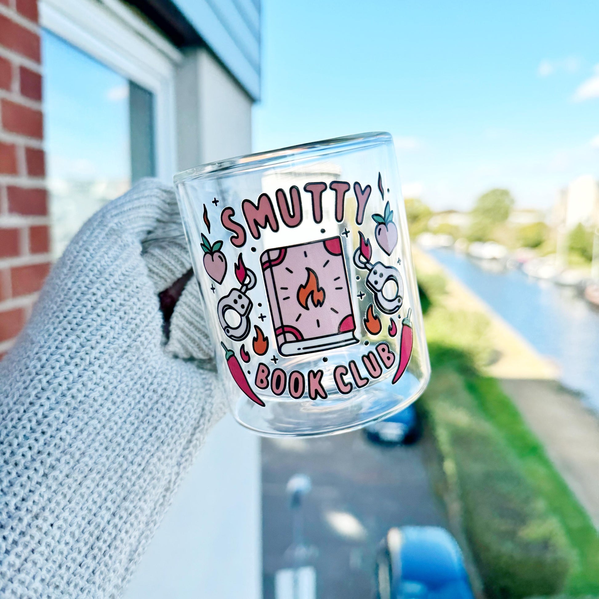 Book lover glass coffee mug . Smutty Book Club Mug . Glass mug .Gift for book lover, Bibliophile gift . Bookish mug 13oz Double walled