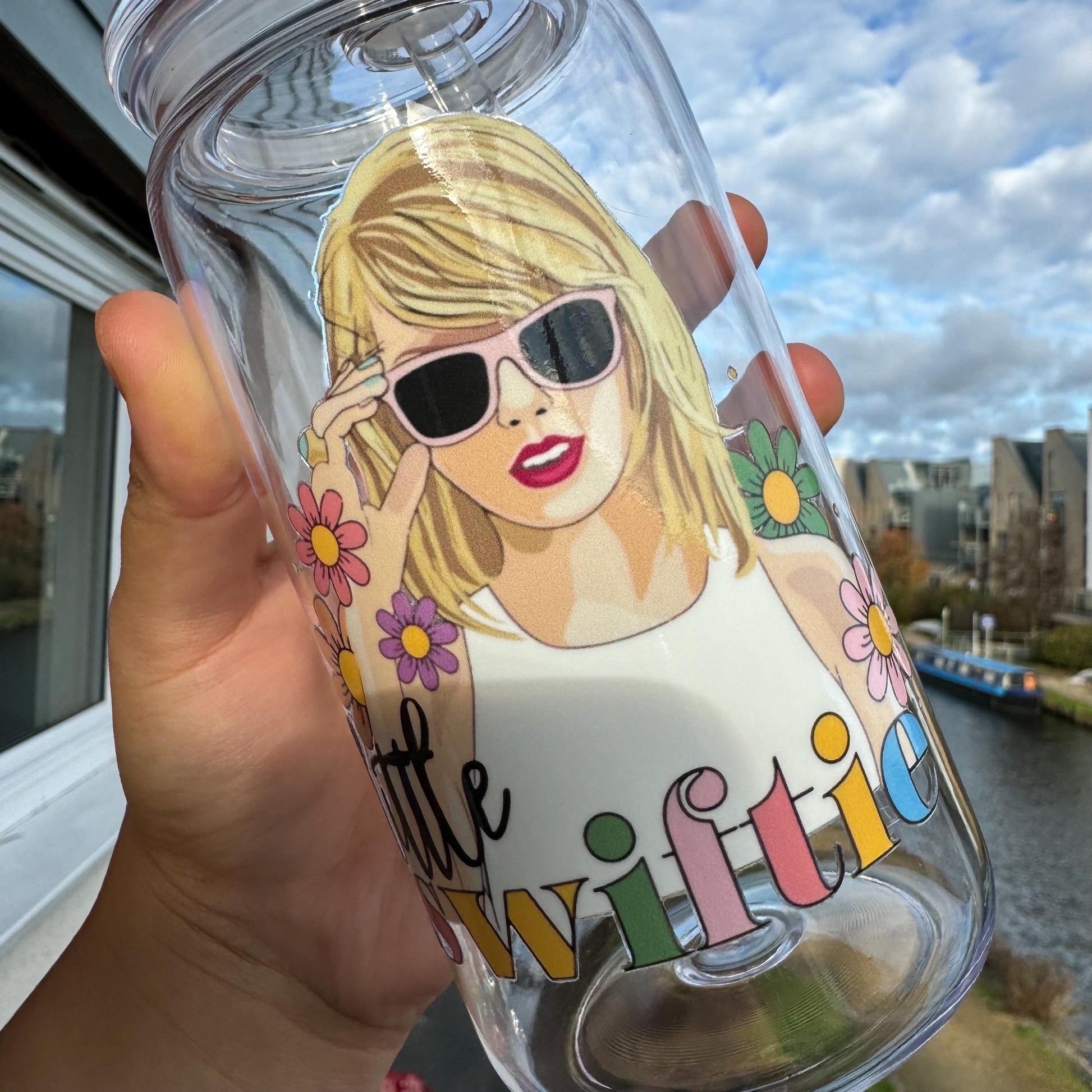 Little Swiftie Cold cup , Swiftie 16oz Acrylic mug with acrylic Lid and plastic Straw,Tswift Mug, kids cold Cup ,Tswift Fan Gift