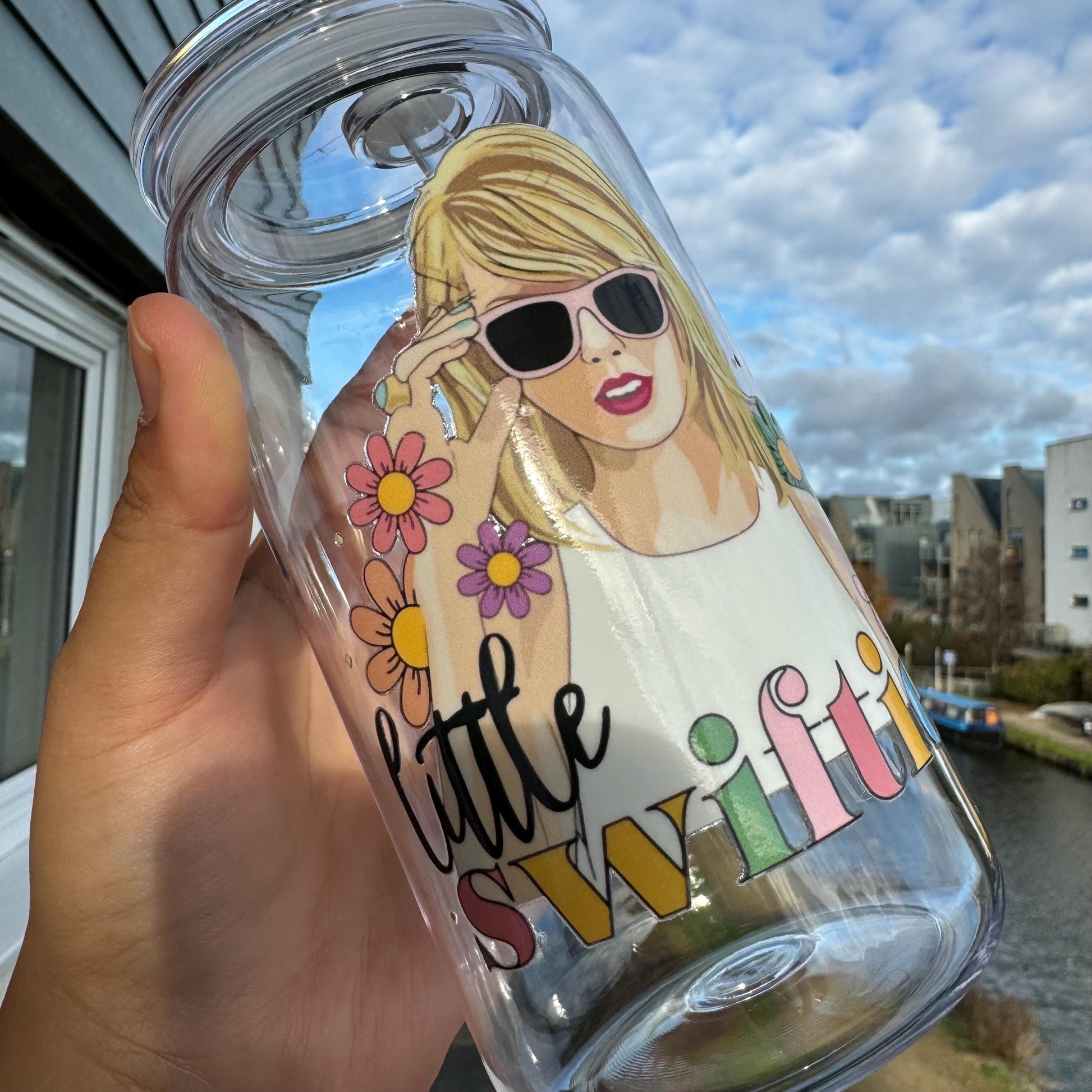 Little Swiftie Cold cup , Swiftie 16oz Acrylic mug with acrylic Lid and plastic Straw,Tswift Mug, kids cold Cup ,Tswift Fan Gift