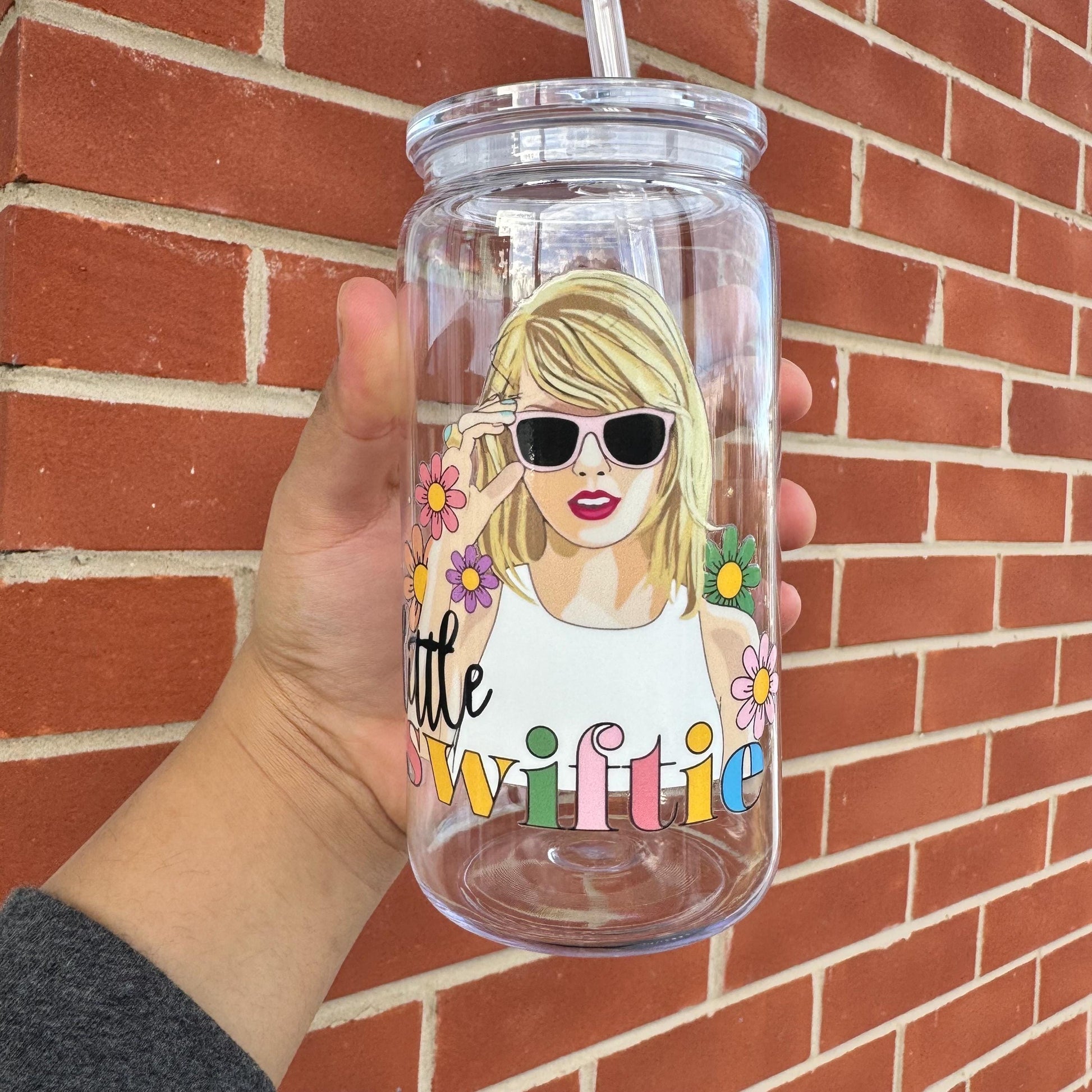 Little Swiftie Cold cup , Swiftie 16oz Acrylic mug with acrylic Lid and plastic Straw,Tswift Mug, kids cold Cup ,Tswift Fan Gift