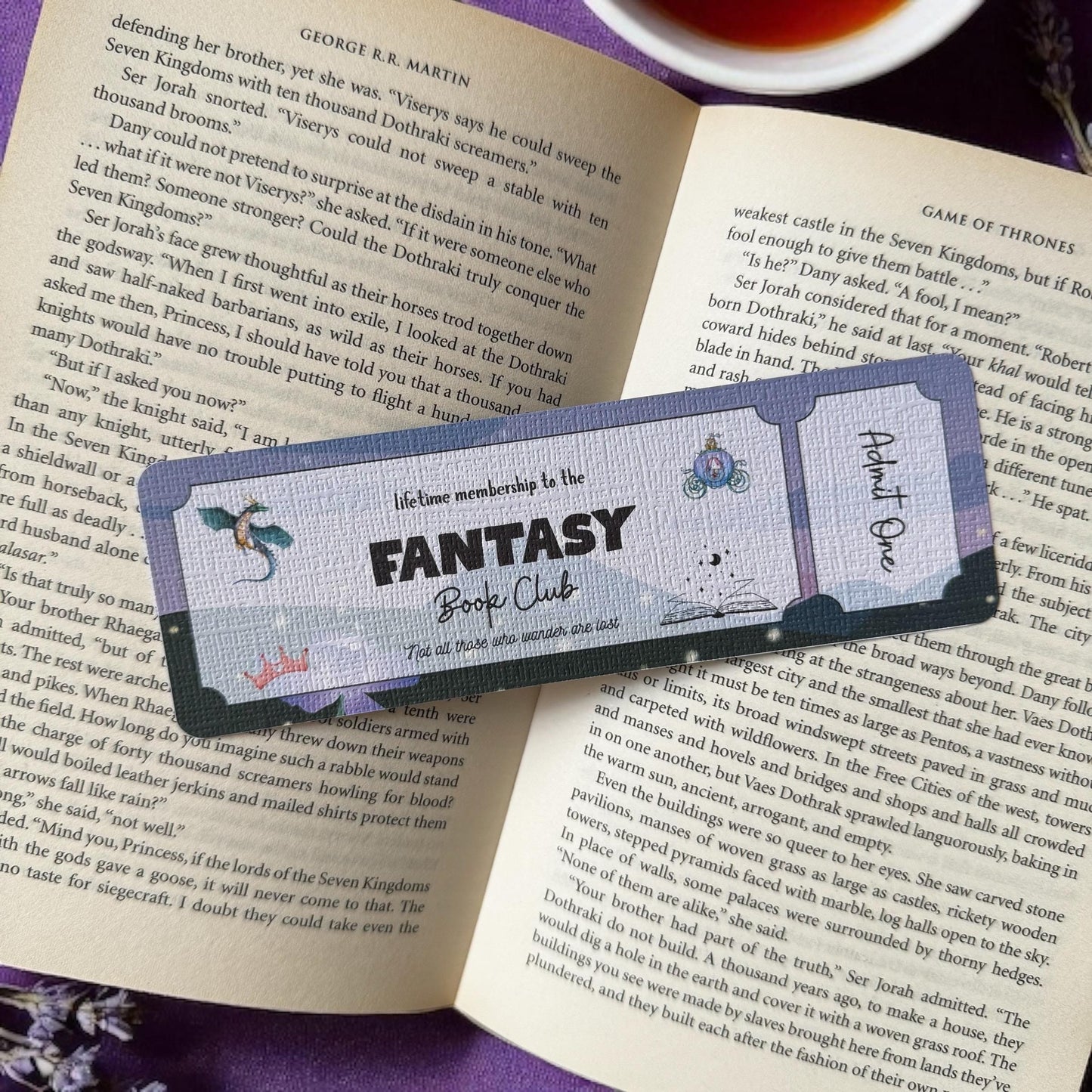 Fantasy Book Club Ticket Bookmark | Fantasy Bookmark | Bookish Bookmark | Dark Romance Book Club Bookmark | Admit One Bookmark