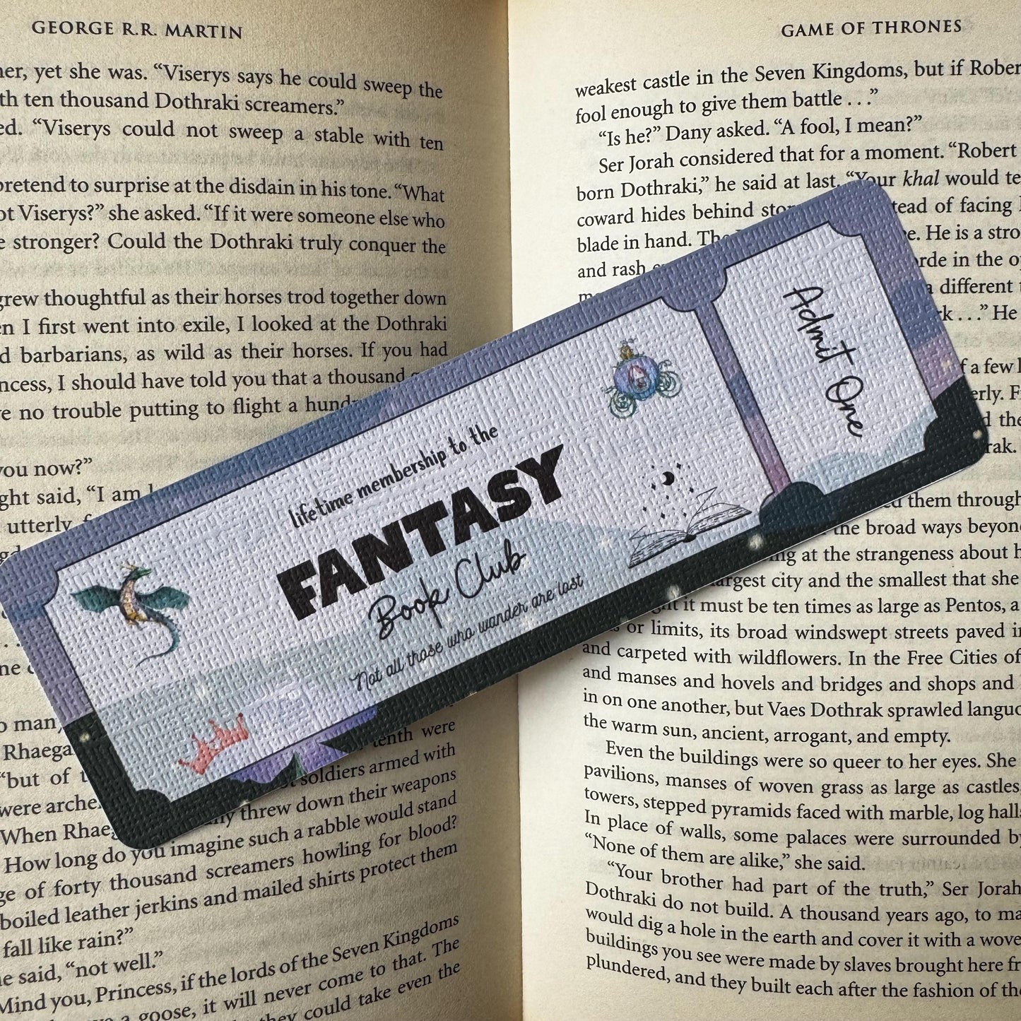 Fantasy Book Club Ticket Bookmark | Fantasy Bookmark | Bookish Bookmark | Dark Romance Book Club Bookmark | Admit One Bookmark