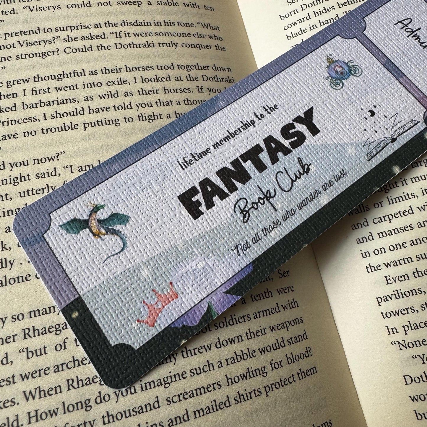 Fantasy Book Club Ticket Bookmark | Fantasy Bookmark | Bookish Bookmark | Dark Romance Book Club Bookmark | Admit One Bookmark