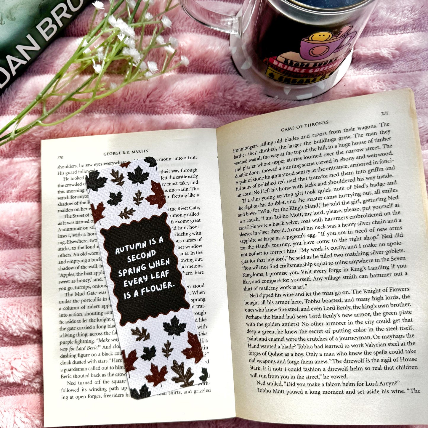 Cozy Autumn Bookmark for Book Lovers double sided ,Autumn Famous Writers quotes Linen Bookmark Doublesided, Booklover Gift,Cute Autumn Finds