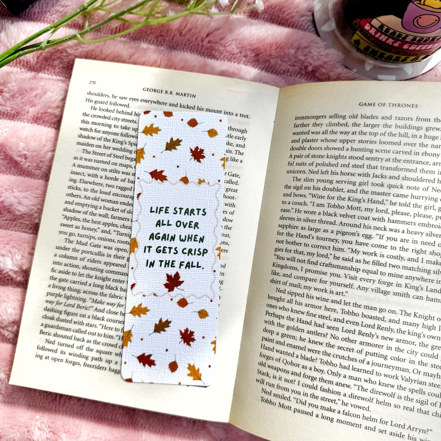 Cozy Autumn Bookmark for Book Lovers double sided ,Autumn Famous Writers quotes Linen Bookmark Doublesided, Booklover Gift,Cute Autumn Finds