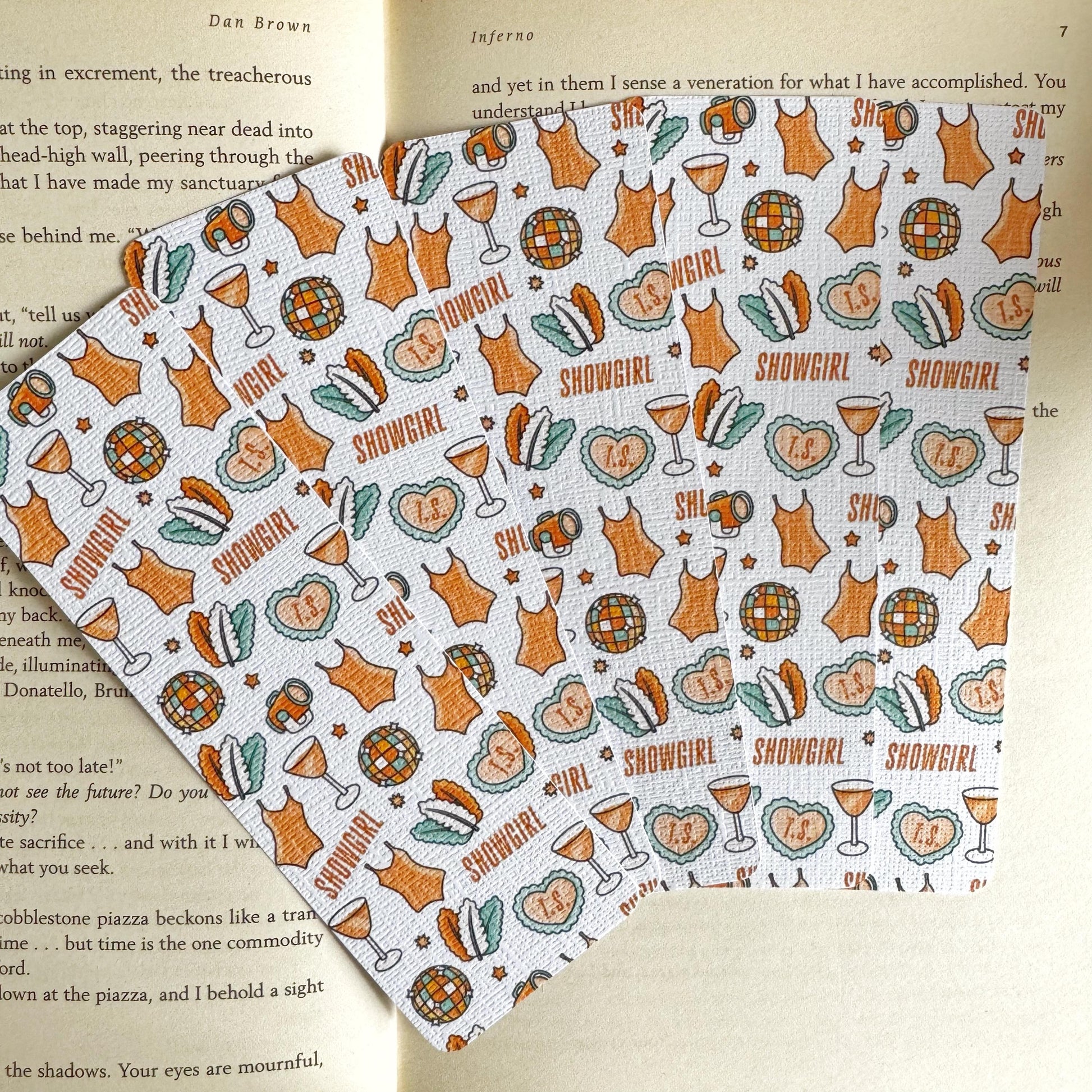 Switie TLOASG bookmark, Showgirl linen bookmark for Swiftie lovers, 2 X 6 inch bookmark for tswift fans