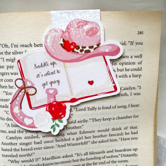 Cowboy Smut Spicy Magnetic Bookmark: Holographic Laminated Finish