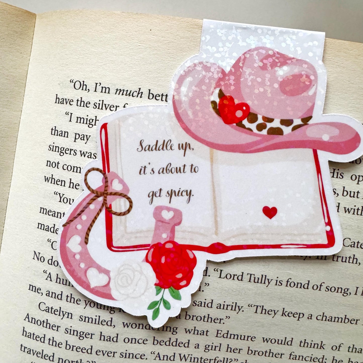Cowboy Smut Spicy Magnetic Bookmark: Holographic Laminated Finish