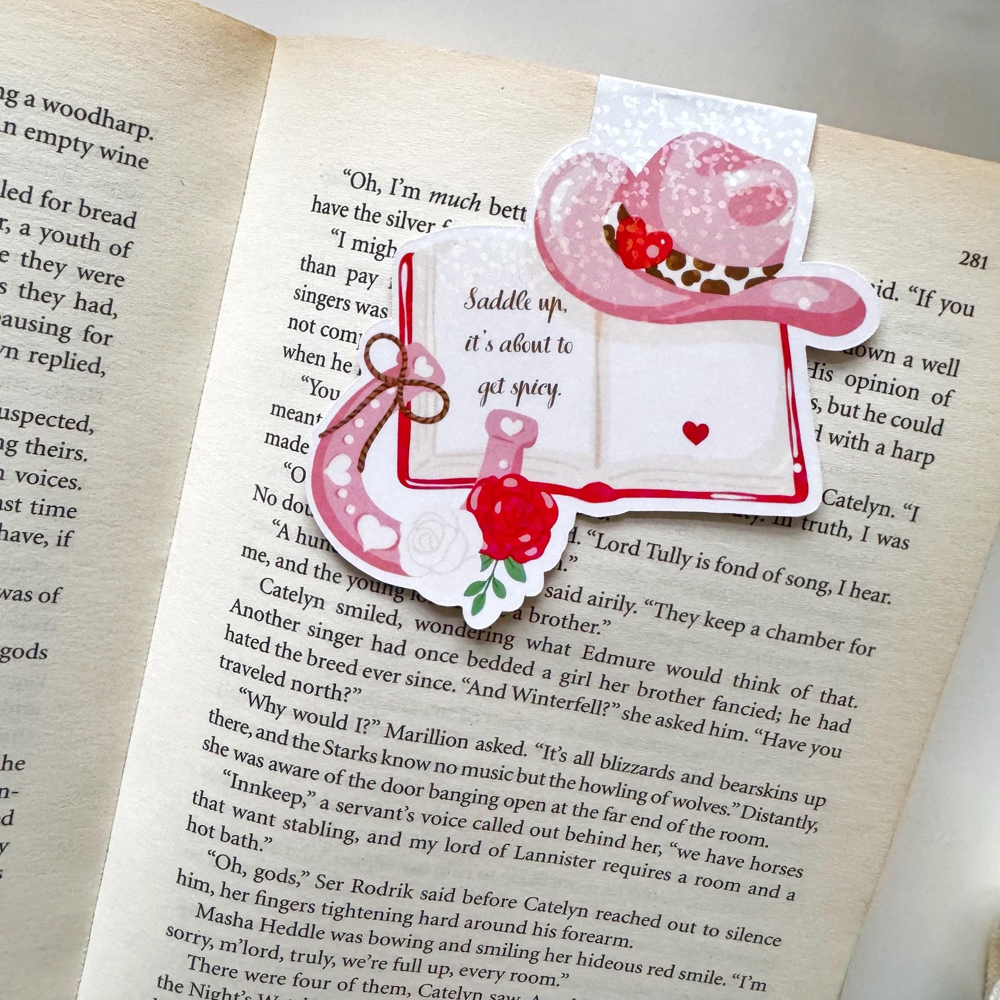 Cowboy Smut Spicy Magnetic Bookmark: Holographic Laminated Finish