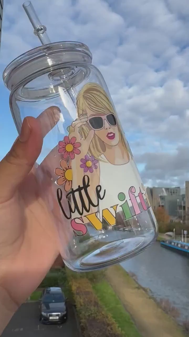 Little Swiftie Cold cup , Swiftie 16oz  Acrylic mug  with acrylic Lid and plastic Straw,Tswift Mug, kids cold Cup ,Tswift Fan Gift