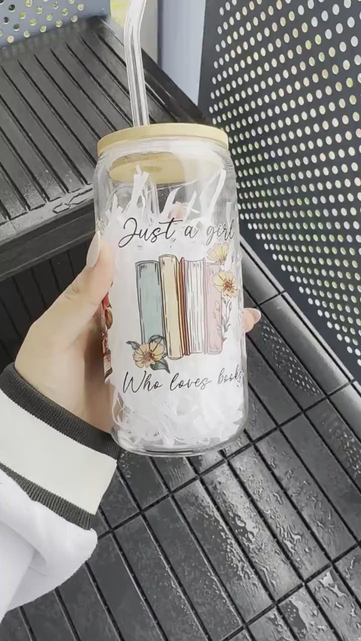 Just a girl who loved book coffee glass