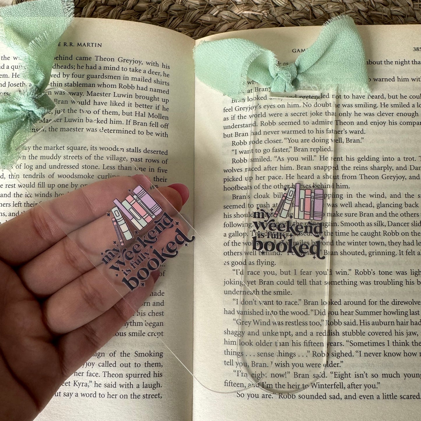 My weekend is booked Acrylic Bookmarks for Book Lovers, Teachers Bookmark, Book Nerd Bookmark