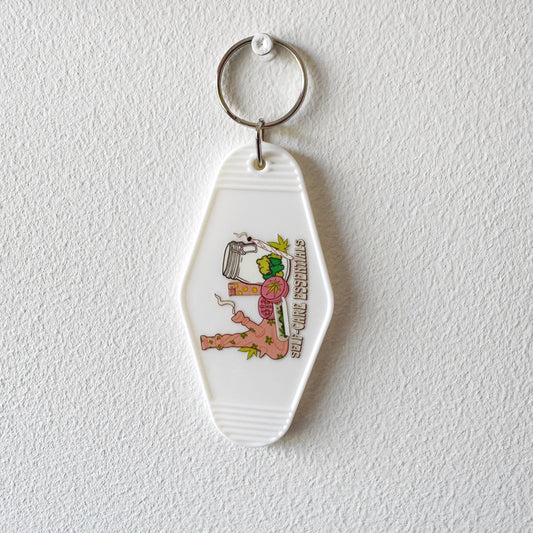 SALE "Self Care Essential" Retro Motel Keychain