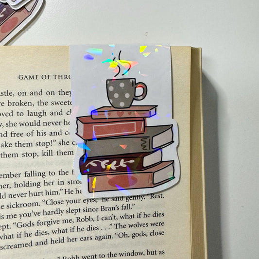 Holographic Magnetic Coffee and Book Love Bookmark