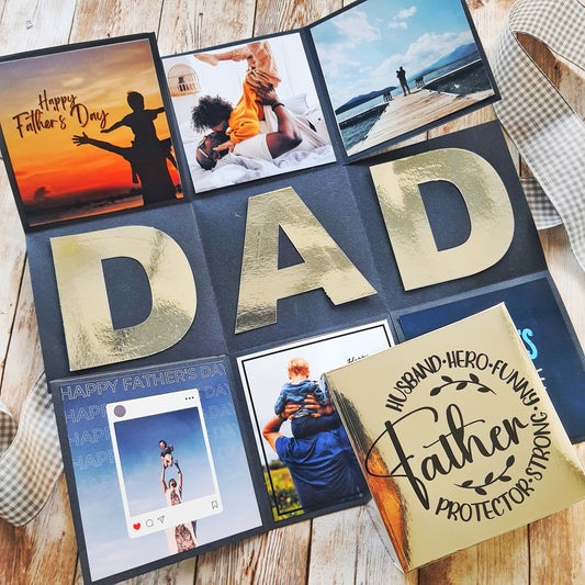 Personalised Photo Explosion Box for Father | Photo Box for DAD | Father's Day Gift | Gifts for Dad's Birthday - Handyexpression