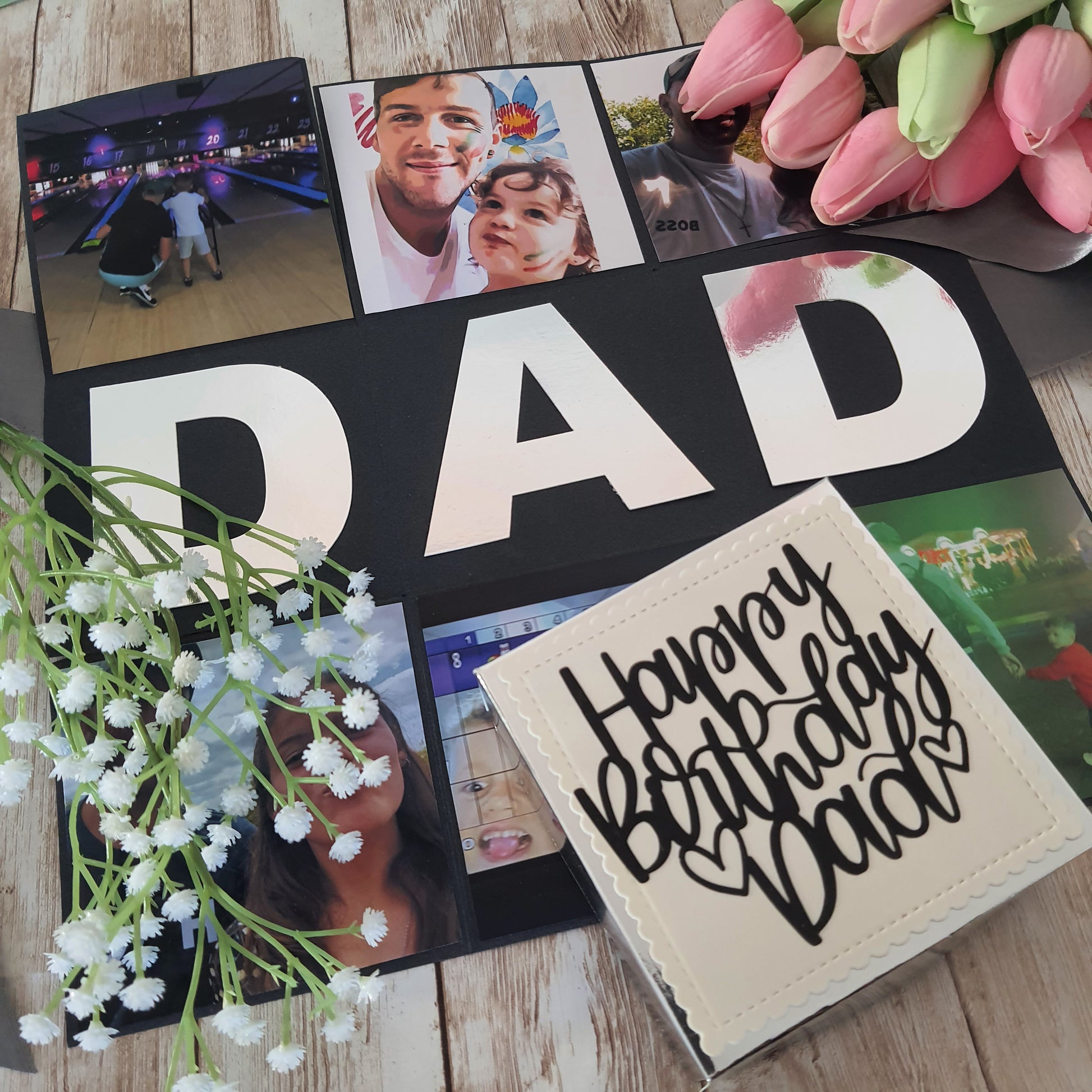 FATHERS Day EXPLOSION BOX Father's Day Masculine Explosion Card Father's  Day Dad Photo Album highly Customizable Gift 