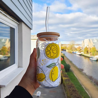 Lemon Themed Glass Tumbler