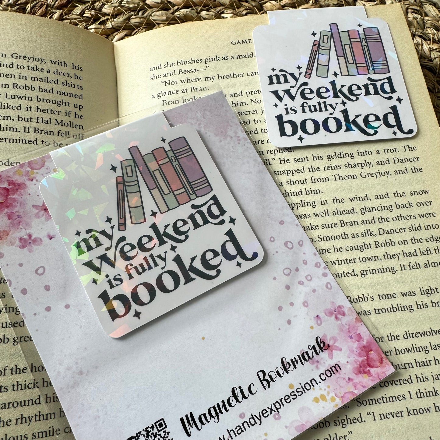 Holographic Bookish Bookmark My weekend is fully booked