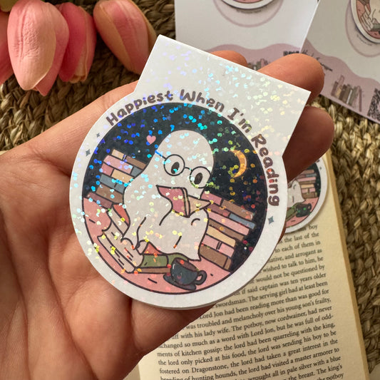 Holographic Magnetic Bookish Ghosts Bookmark for Book Lovers