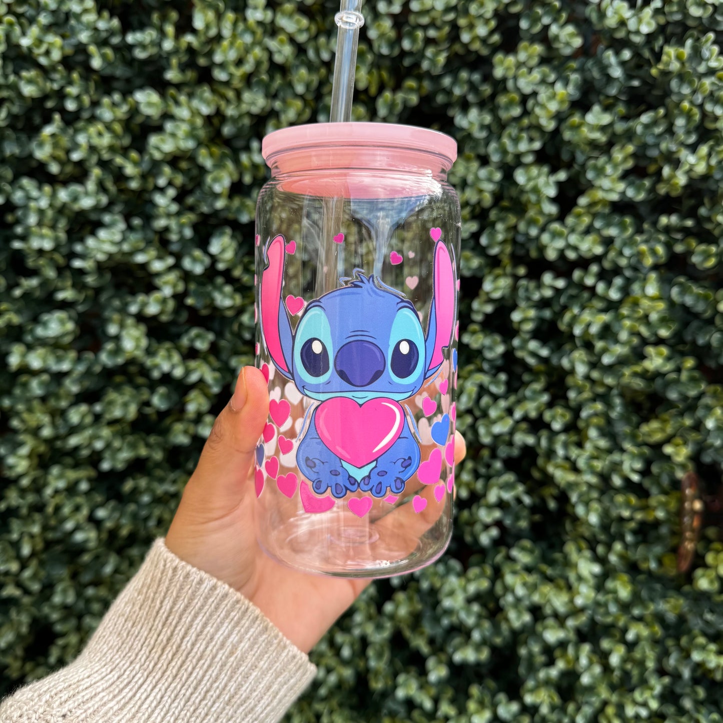 Blue Alien Friend Acrylic tumbler 16oz with plastic straw & acrylic lid,Kids cold cup, Stocking Filler Gift, Secret Santa Gift