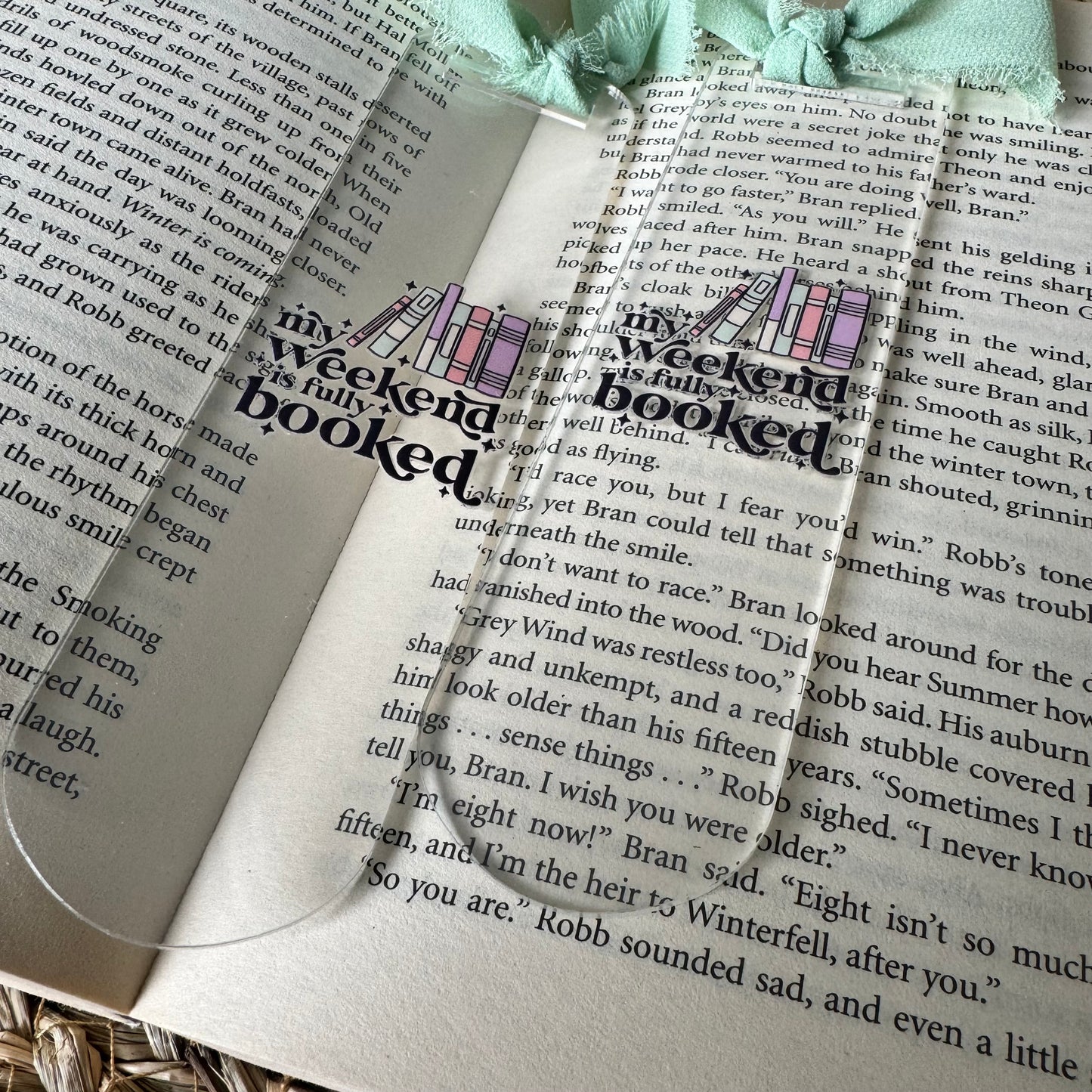 My weekend is booked Acrylic Bookmarks for Book Lovers, Teachers Bookmark, Book Nerd Bookmark