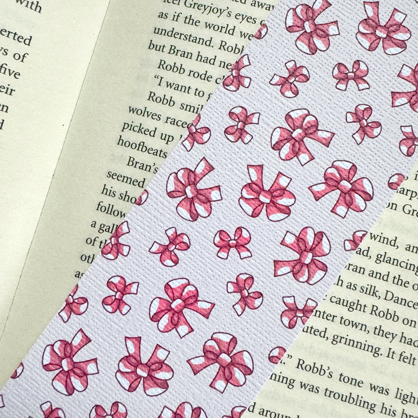 Coquette Bow Bookmark for Book Lovers two sided ,Bow  Bookmark, Linen Bookmark, Booklover Gifts, stocking filler