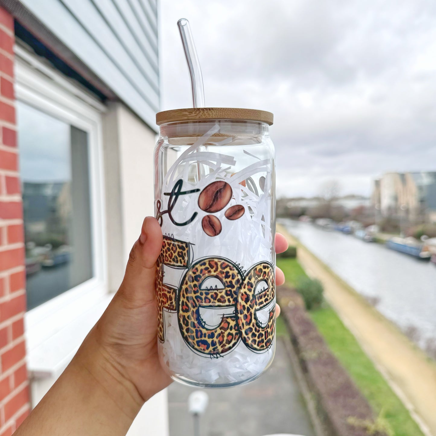 But First Coffee Iced Coffee Glass Can Tumbler 16 oz for coffee Lovers