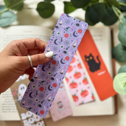 Halloween Spooky Linen Bookmark, Witch Bookmark