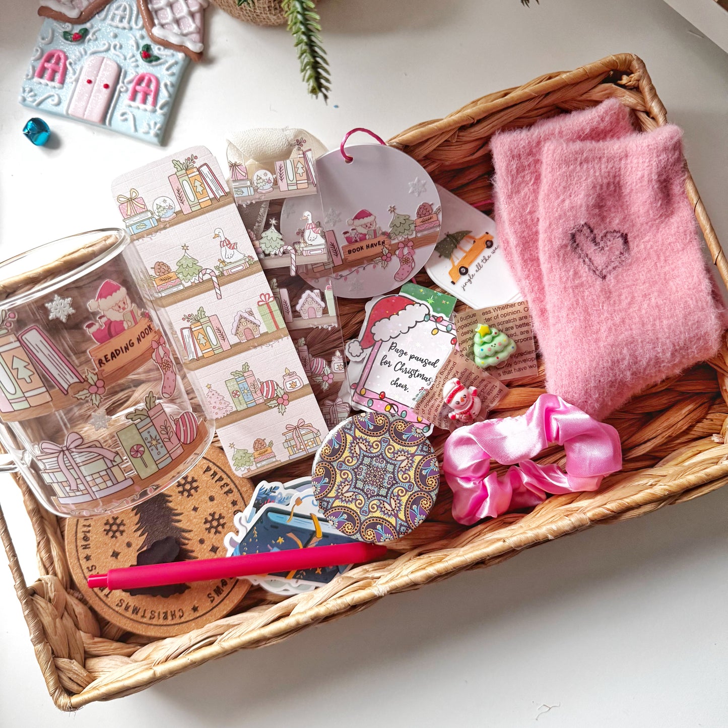 Christmas  Personalised Surprise Bookish Box with Bookish Themed accessories