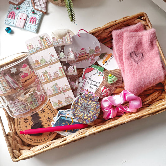Christmas  Personalised Surprise Bookish Box with Bookish Themed accessories