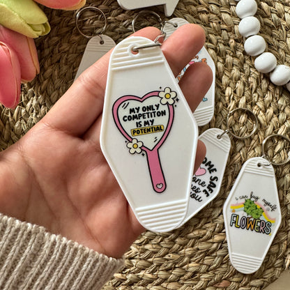 Quoted Motel Keyrings different designs for gifting or yourself