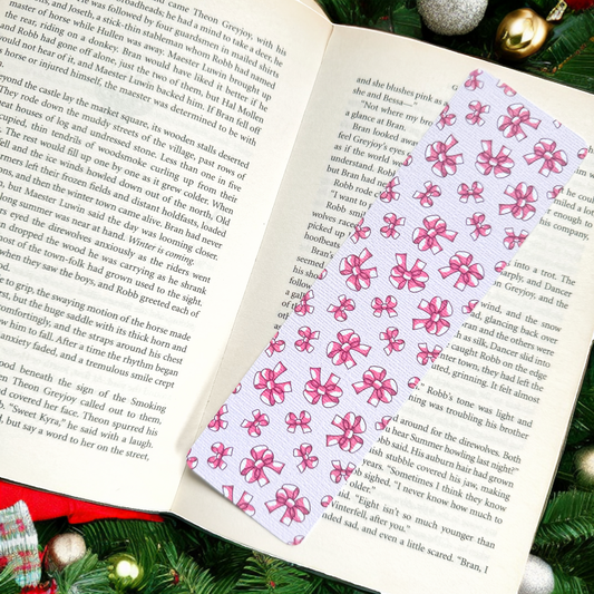 Coquette Bow Bookmark for Book Lovers two sided ,Bow  Bookmark, Linen Bookmark, Booklover Gifts, stocking filler