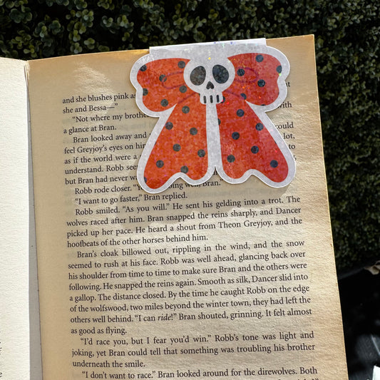 Spooky Orange coquette Bow Magnetic bookmark for book lovers