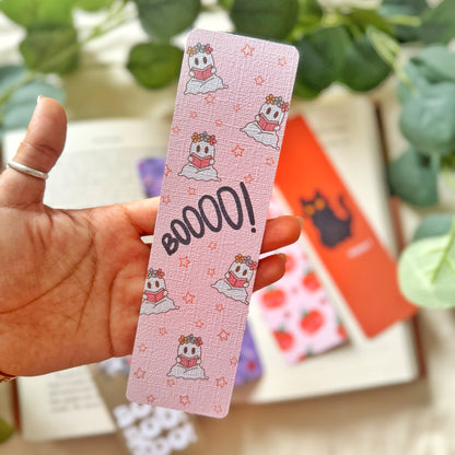 Bookish Flower Ghosts Linen Bookmark,Boo Bookmark