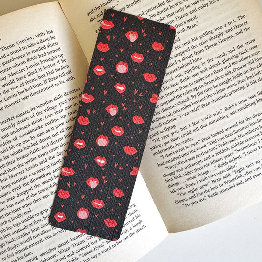 Spicy Lips Linen Bookmark – For Smutty Reads | Double sided linen bookmark