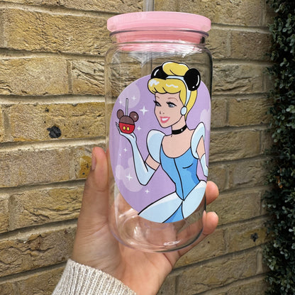 Blue Fairy Tale Princess Tumbler – Magical Storybook Drinkware Acrylic tumbler 16oz with plastic straw & acrylic lid