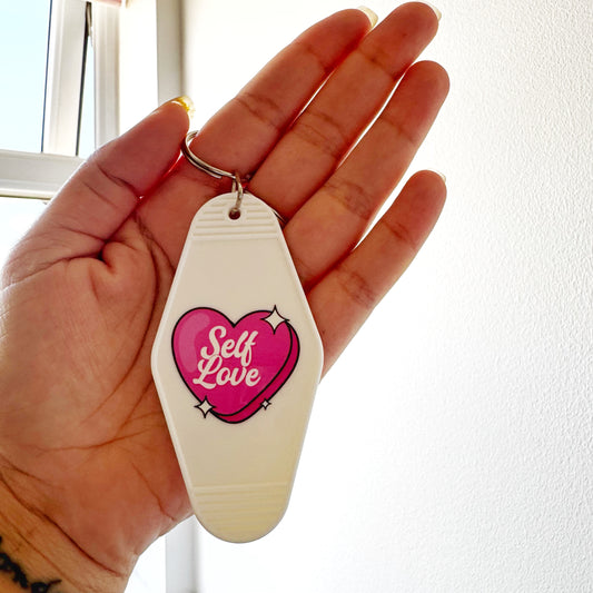 SALE "Self Love" Retro Motel Keychain