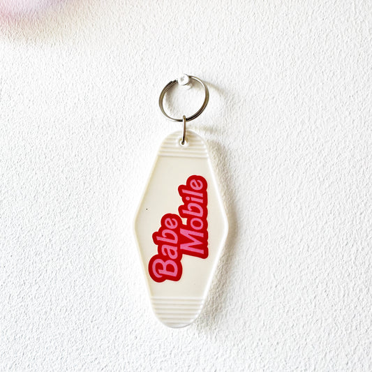 SALE "Babe Mobile" Retro Motel Keychain