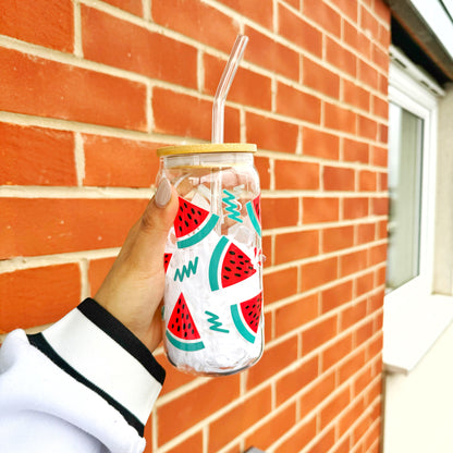 Watermelon Fruit Themed Beer Glass Can Tumbler 16 oz