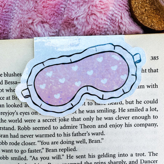 Autumn Cozy  Pink Sleeping Mask Girly Aesthetic Magnetic bookmark for book lovers