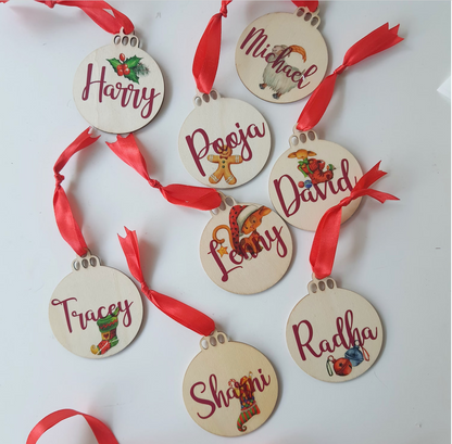 Christmas named ornaments