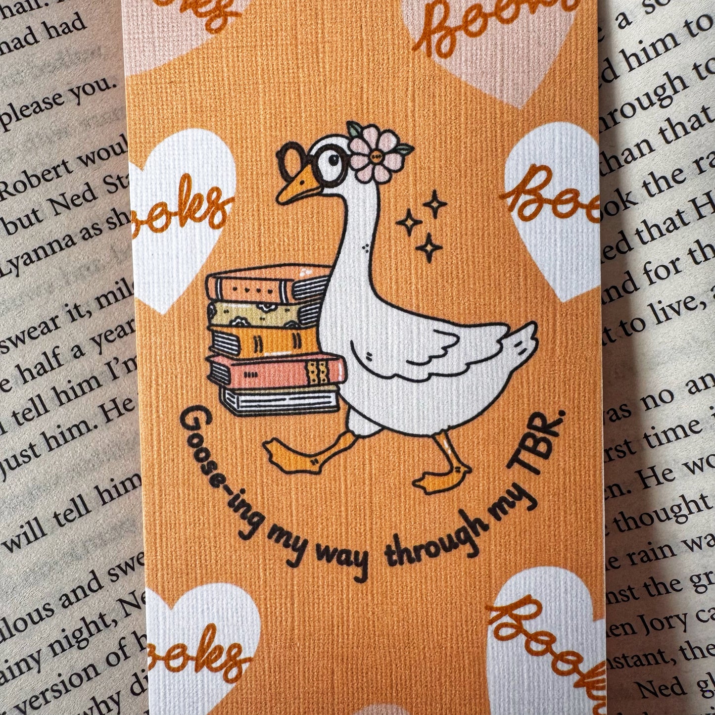 aesthetic animal bookmark goose reading theme