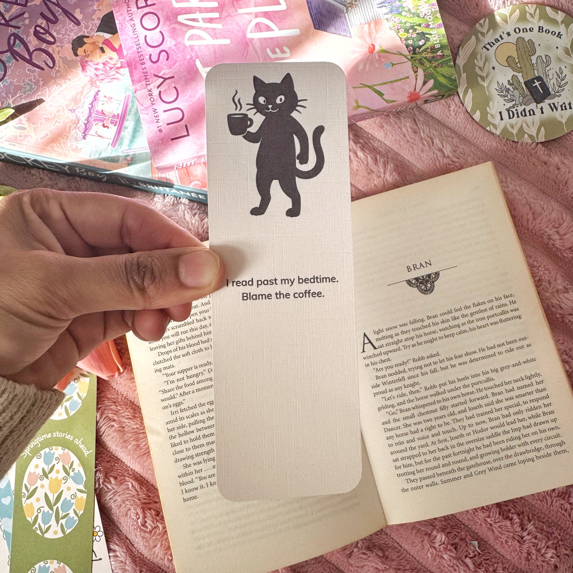 aesthetic cat bookmark double sided design