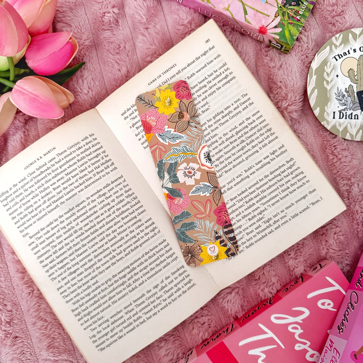 boho wildflower bookmark 2 x 6 inches