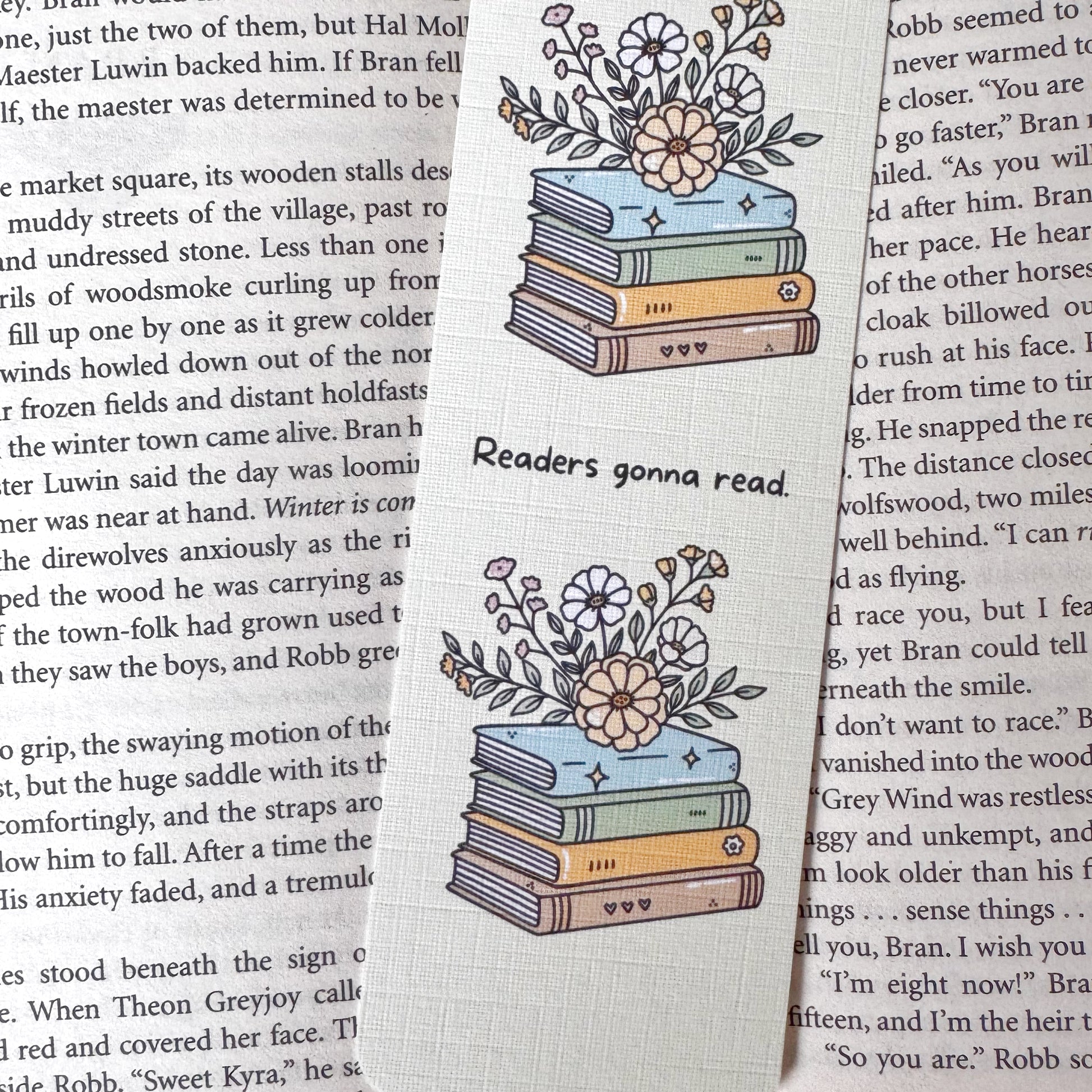 book stack bookmark aesthetic design