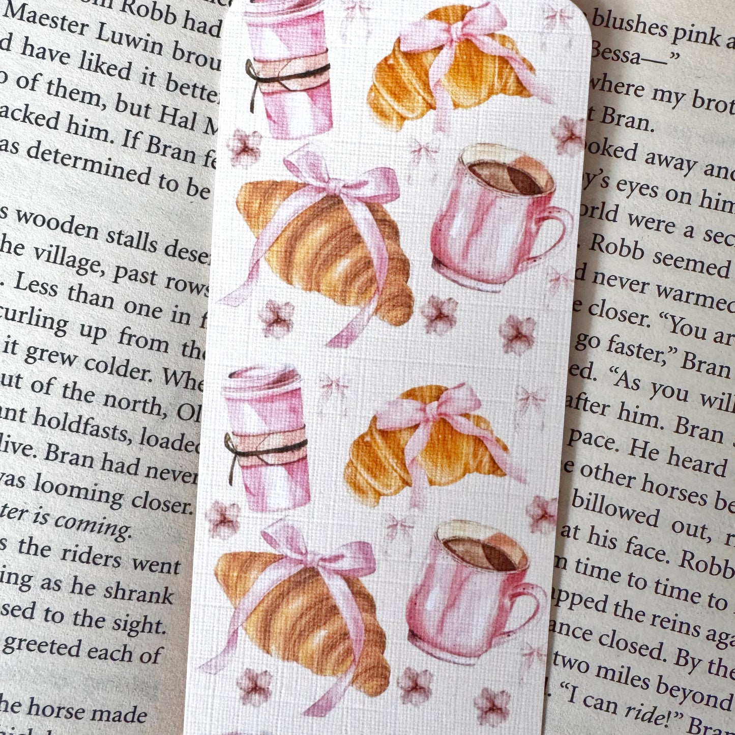 bookish cafe aesthetic bookmarks set of 2