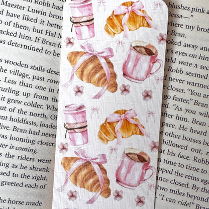 bookish cafe aesthetic bookmarks set of 2